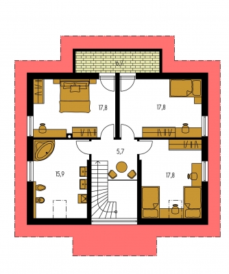 Mirror image | Floor plan of second floor - PREMIER 176